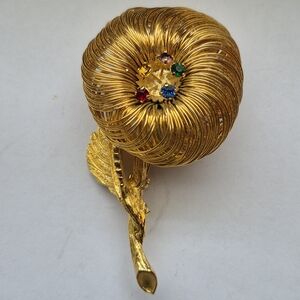 Vintage Wound Wire Flower Brooch